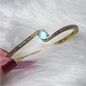 NWT Created blue topaz and created white sapphire bangle bracelet